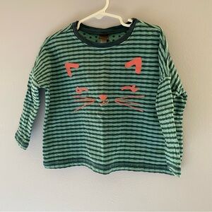 Tea Collection Boxy Cat Sweatshirt Sz 3 play condition